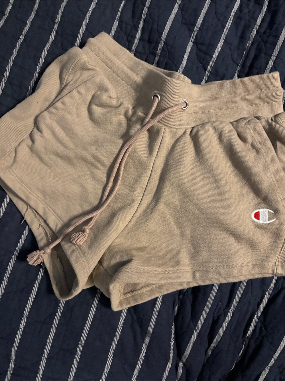 Champion Beige Terry Drawstring Shorts